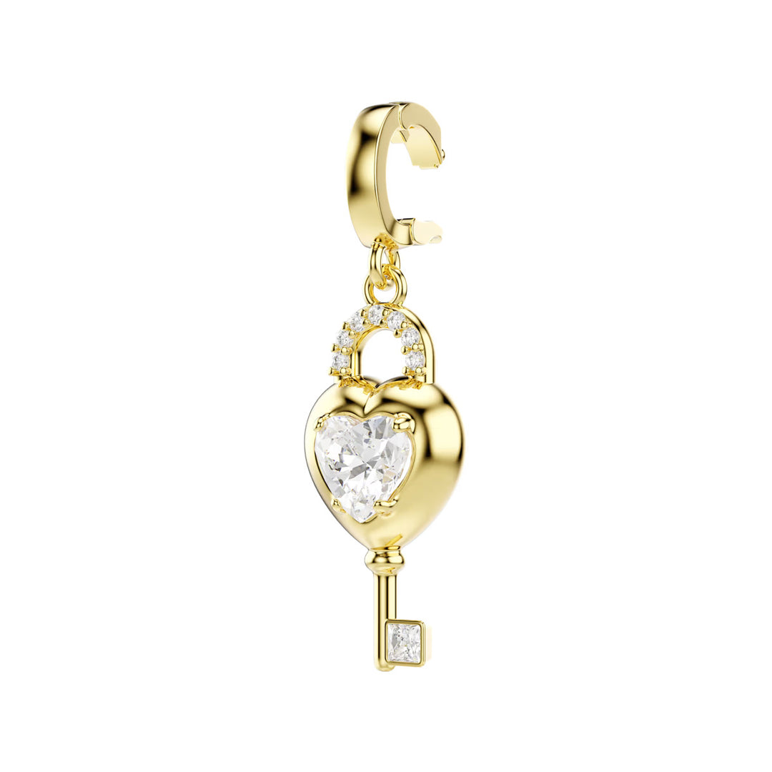 Swarovski Idyllia Charm Verschiedene Schliffe Herz mit Schlüssel Weiss Goldlegierungsschicht - 5742959