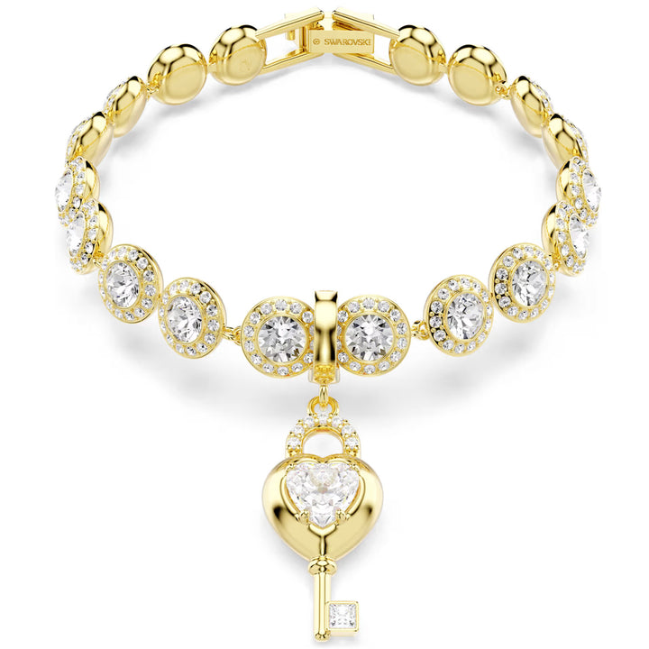 Swarovski Idyllia Charm Verschiedene Schliffe Herz mit Schlüssel Weiss Goldlegierungsschicht - 5742959