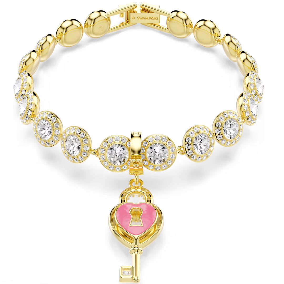 Swarovski Idyllia Charm Verschiedene Schliffe Herz mit Schlüssel Weiss Goldlegierungsschicht - 5742959