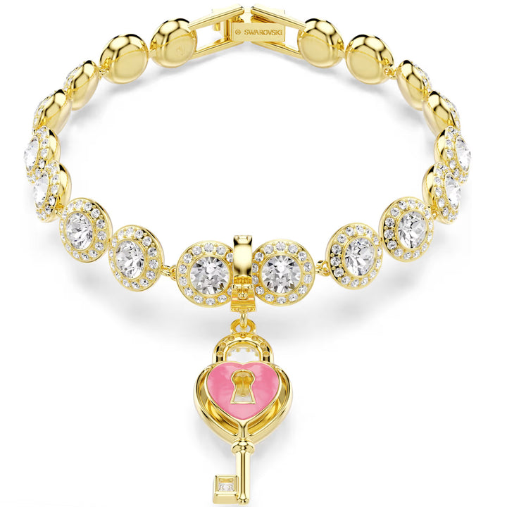Swarovski Idyllia Charm Verschiedene Schliffe Herz mit Schlüssel Weiss Goldlegierungsschicht - 5742959