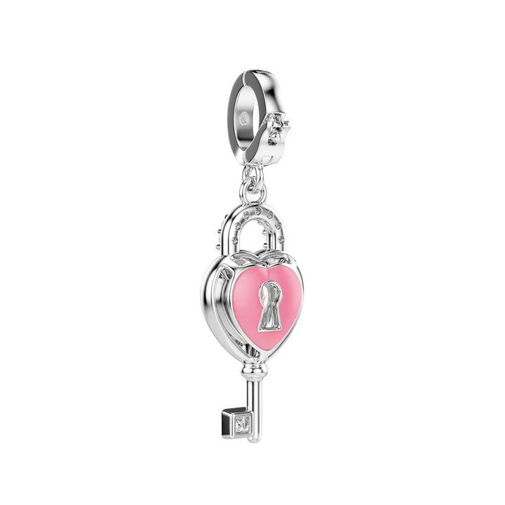 Swarovski Idyllia Charm Verschiedene Schliffe Herz mit Schlüssel Weiss Rhodiniert - 5742957