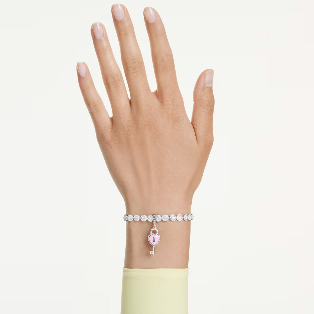 Swarovski Idyllia Charm Verschiedene Schliffe Herz mit Schlüssel Weiss Rhodiniert - 5742957