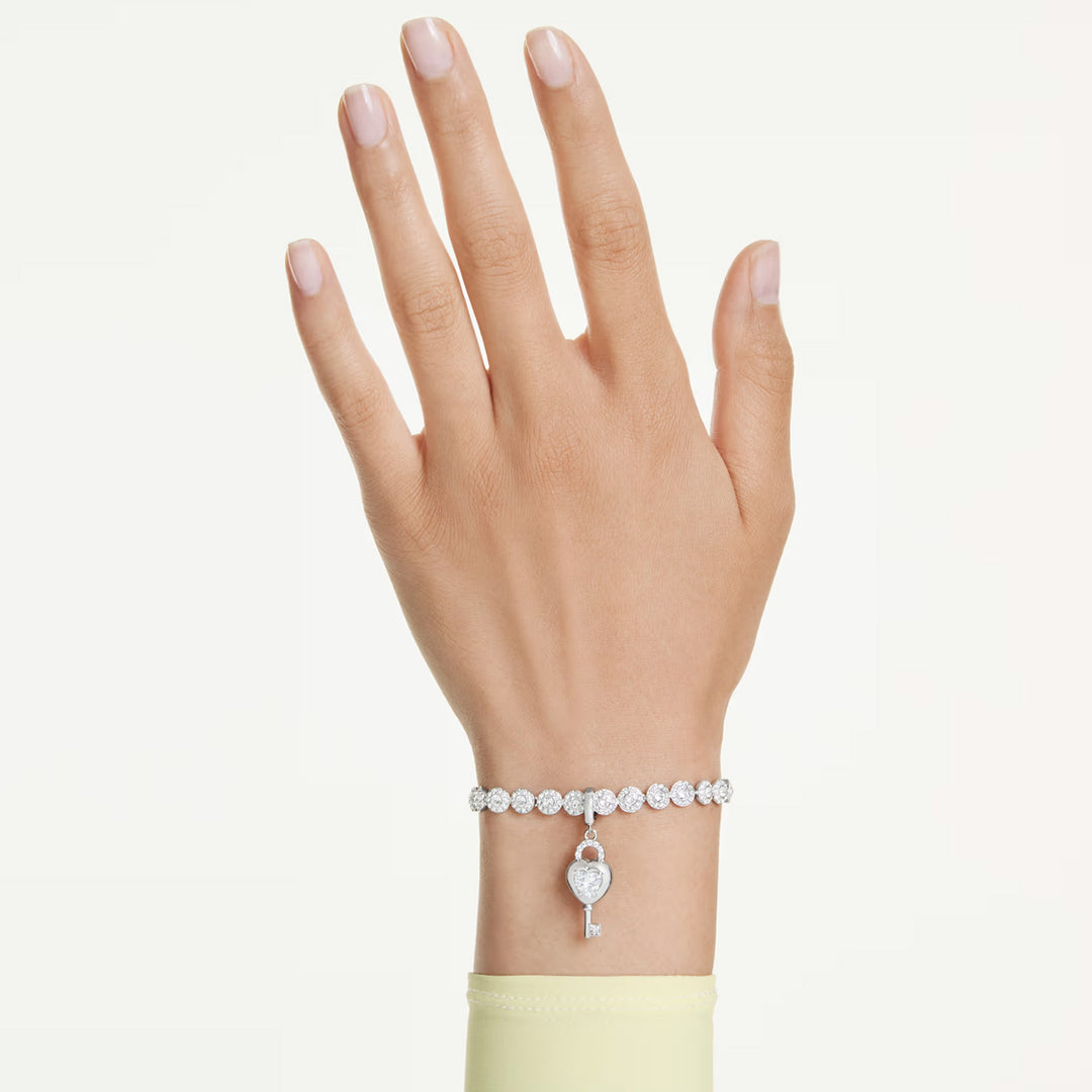 Swarovski Idyllia Charm Verschiedene Schliffe Herz mit Schlüssel Weiss Rhodiniert - 5742957