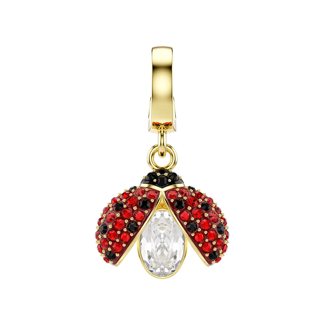 Swarovski Idyllia Charm Mixed cuts Ladybug Red Gold tone plated - 5743138