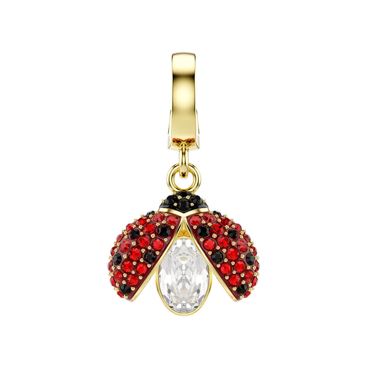 Swarovski Idyllia Charm Mixed cuts Ladybug Red Gold tone plated - 5743138