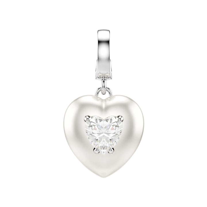Swarovski Charm Idyllia Tailles variées Revêtement couleur perle Cœur Blanc Métal rhodié - 5742960