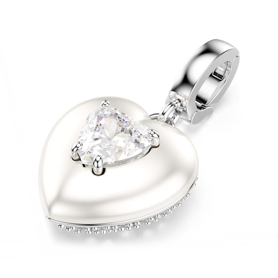 Swarovski Idyllia Charm Verschiedene Schliffe Perlfarbene Beschichtung Herz Weiss Rhodiniert - 5742960