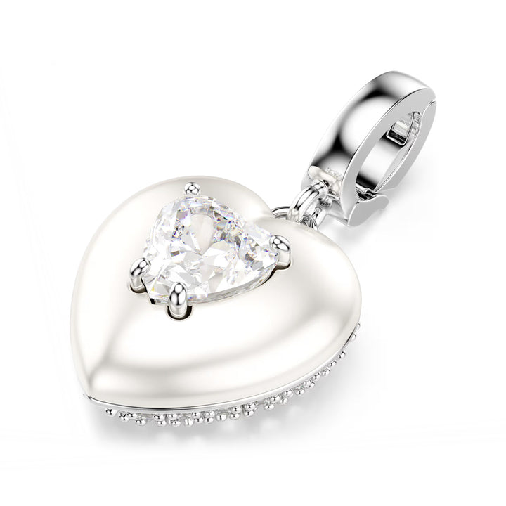 Swarovski Idyllia Charm Verschiedene Schliffe Perlfarbene Beschichtung Herz Weiss Rhodiniert - 5742960