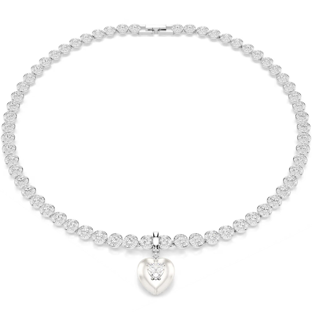 Swarovski Idyllia Charm Verschiedene Schliffe Perlfarbene Beschichtung Herz Weiss Rhodiniert - 5742960