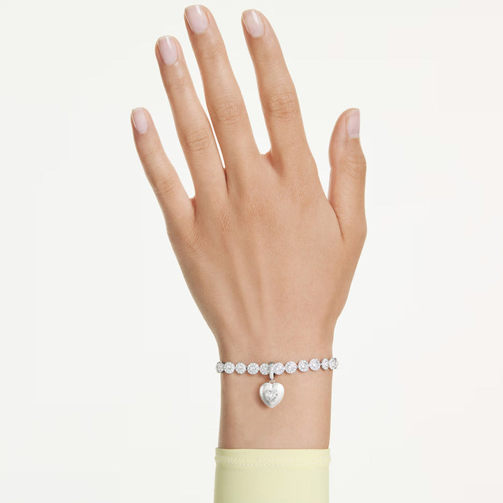 Swarovski Idyllia Charm Verschiedene Schliffe Perlfarbene Beschichtung Herz Weiss Rhodiniert - 5742960