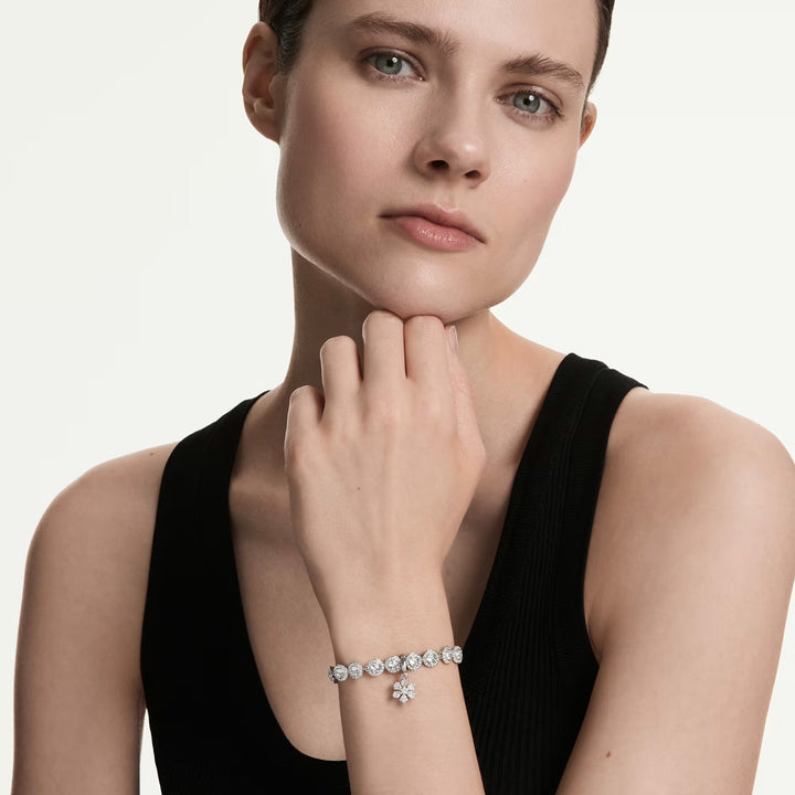 Swarovski Idyllia Charm Verschiedene Schliffe Schneeflocke Weiss Rhodiniert - 5755513