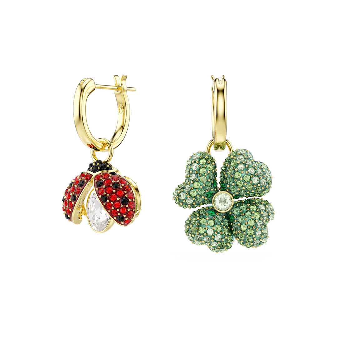 Swarovski Idyllia Drop Ohrhänger Set Marienkäfer Glücksklee Erdbeere Mehrfarbig Goldlegierungsschicht - 5742681