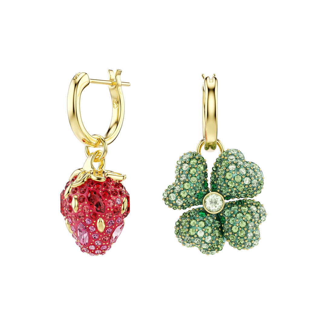 Swarovski Idyllia Drop Ohrhänger Set Marienkäfer Glücksklee Erdbeere Mehrfarbig Goldlegierungsschicht - 5742681