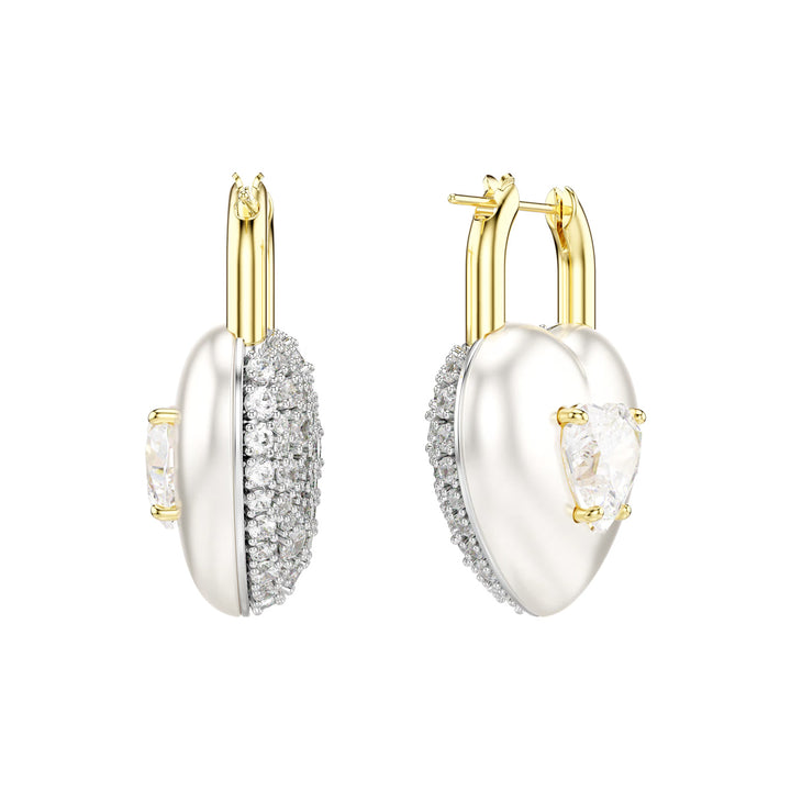 Swarovski Orecchini pendenti Idyllia Taglio misto Cuore Bianchi Placcato color oro - 5737297