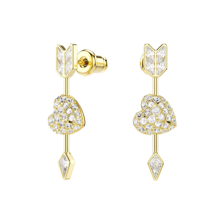 Swarovski Idyllia Drop Ohrhänger Verschiedene Schliffe Herz mit Pfeil Weiss Goldlegierungsschicht - 5737295