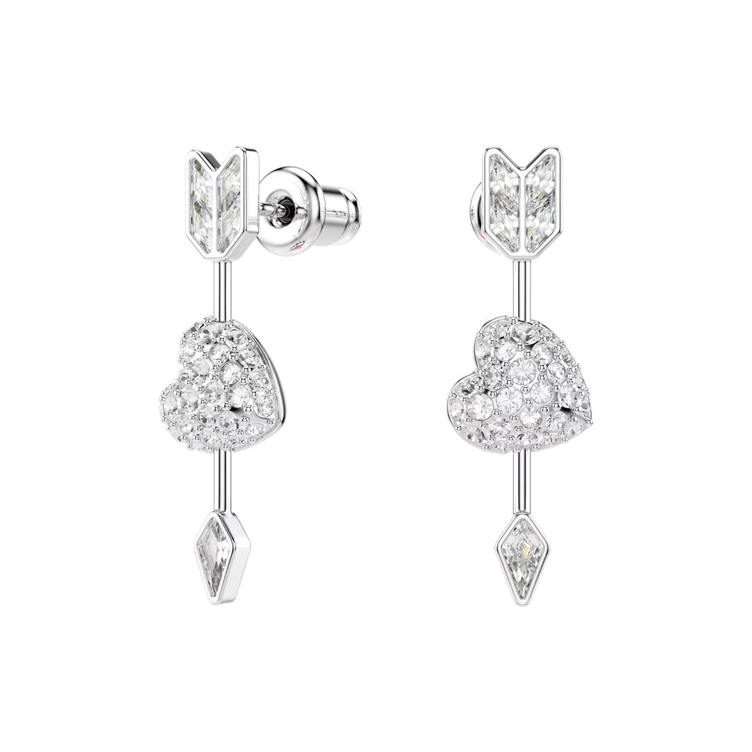 Swarovski Idyllia Drop Ohrhänger Verschiedene Schliffe Herz mit Pfeil Weiss Rhodiniert - 5749602