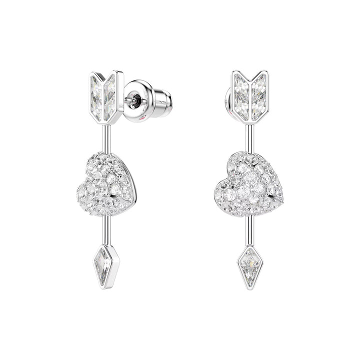 Swarovski Idyllia Drop Ohrhänger Verschiedene Schliffe Herz mit Pfeil Weiss Rhodiniert - 5749602