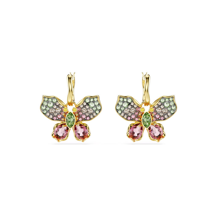 Swarovski Idyllia Drop Ohrhänger Verschiedene Schliffe Pavé Schmetterling Mehrfarbig Goldlegierungsschicht - 5709953