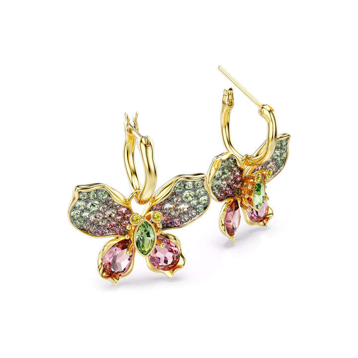 Swarovski Idyllia Drop Ohrhänger Verschiedene Schliffe Pavé Schmetterling Mehrfarbig Goldlegierungsschicht - 5709953