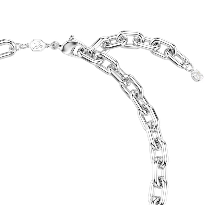 Swarovski Idyllia Halskette Kristallperle Verschiedene Schliffe Weiss Rhodiniert - 5749601