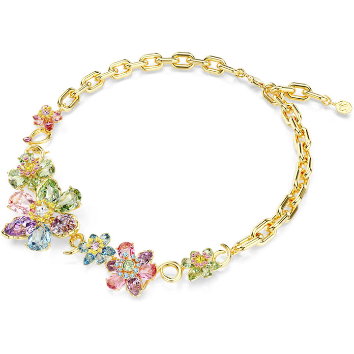 Swarovski Idyllia Halskette Verschiedene Schliffe Blume Mehrfarbig Goldlegierungsschicht - 5709030