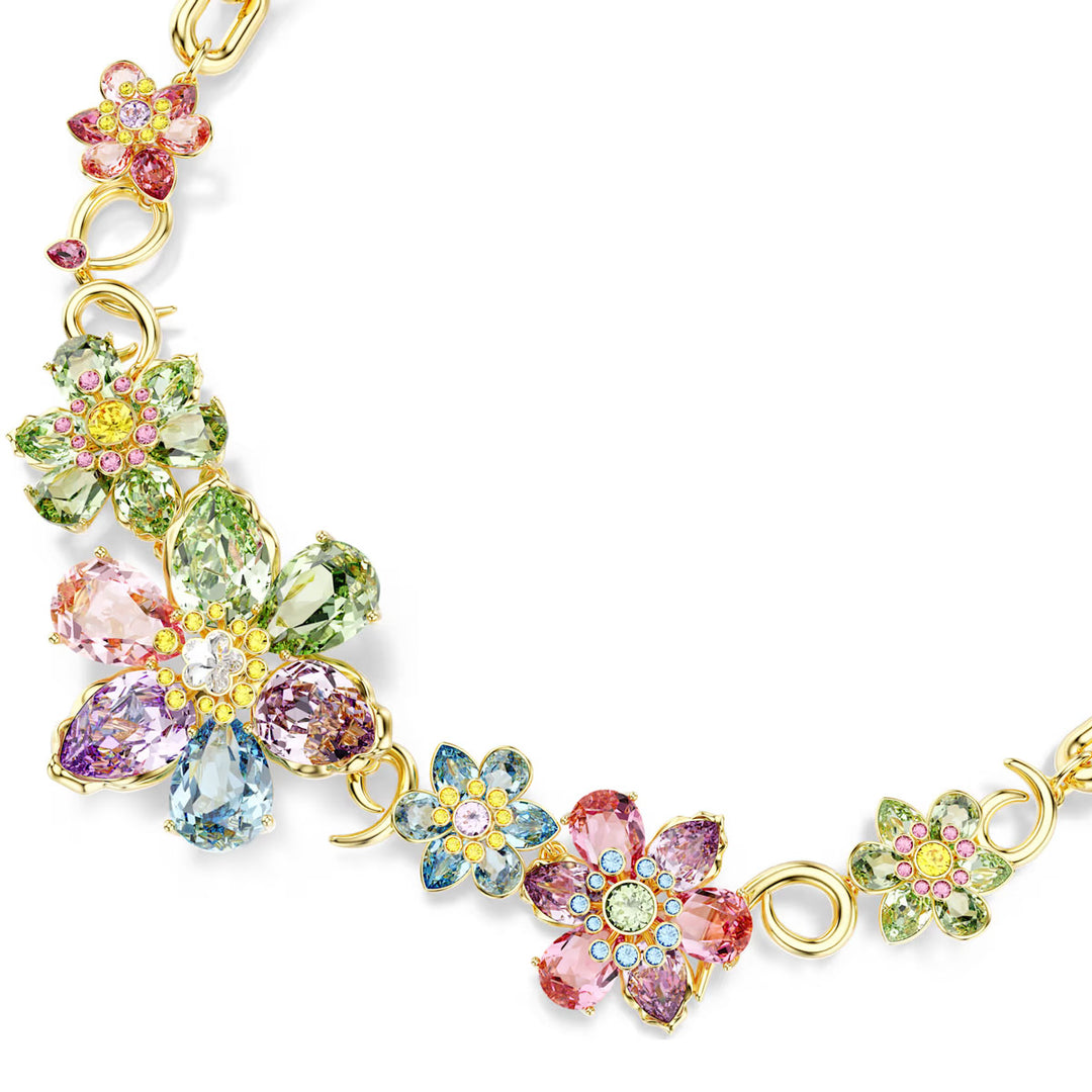 Swarovski Idyllia Halskette Verschiedene Schliffe Blume Mehrfarbig Goldlegierungsschicht - 5709030