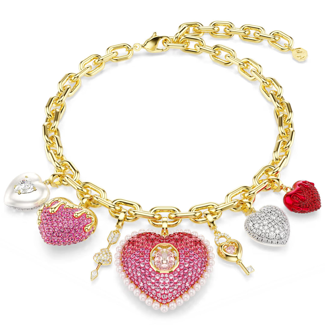 Swarovski Collana Idyllia Taglio misto Cuore chiave Multicolore Placcato color oro - 5742956