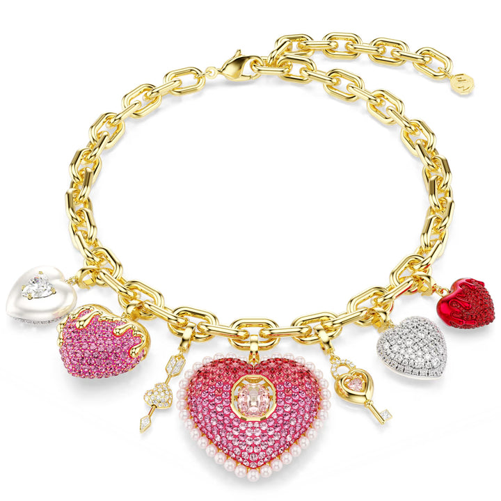 Swarovski Collana Idyllia Taglio misto Cuore chiave Multicolore Placcato color oro - 5742956