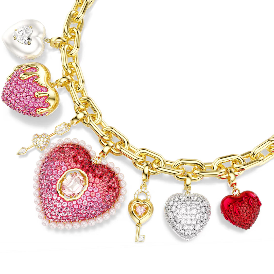 Swarovski Idyllia Halskette Verschiedene Schliffe Herz Schlüssel Mehrfarbig Goldlegierungsschicht - 5742956
