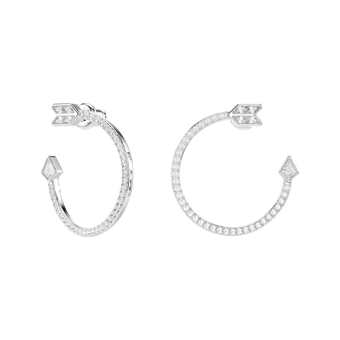 Swarovski Idyllia Kreolen Verschiedene Schliffe Pfeil Weiss Rhodiniert - 5741522