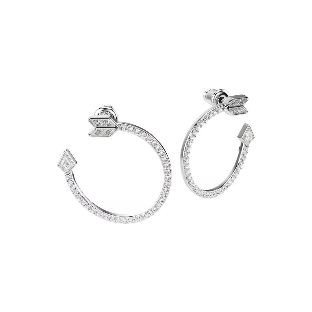 Swarovski Idyllia Kreolen Verschiedene Schliffe Pfeil Weiss Rhodiniert - 5741522