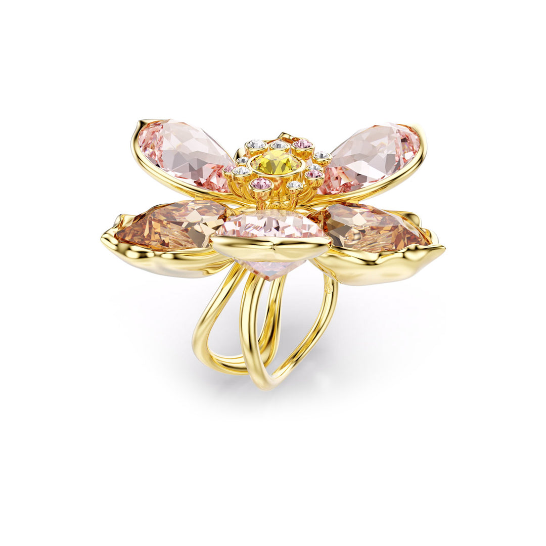 Swarovski Idyllia Motiv Ring Verschiedene Schliffe Blume Goldlegierungsschicht