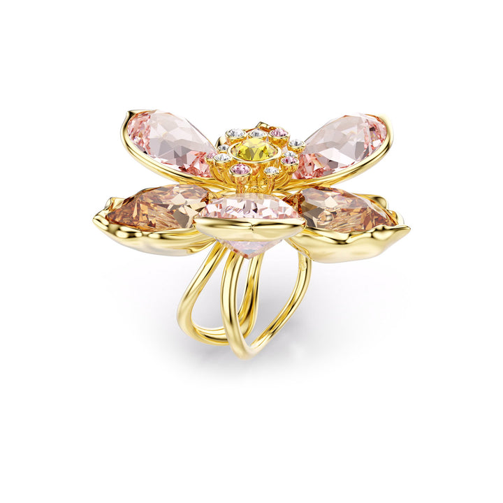 Swarovski Idyllia Motiv Ring Verschiedene Schliffe Blume Goldlegierungsschicht
