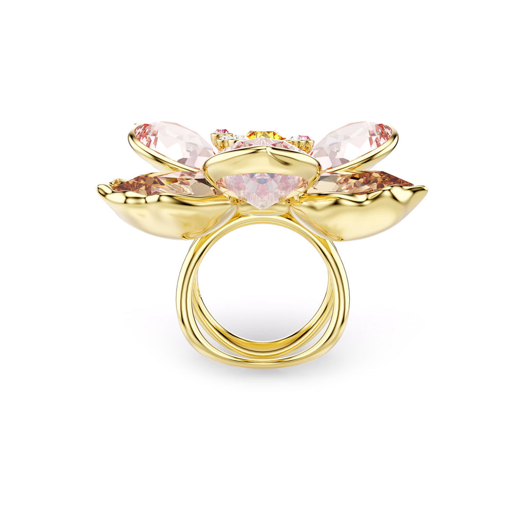 Swarovski Idyllia Motiv Ring Verschiedene Schliffe Blume Goldlegierungsschicht