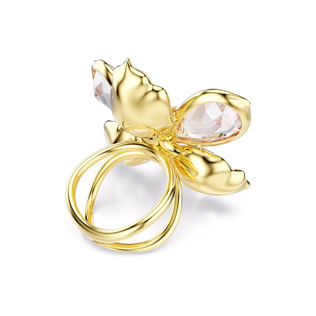 Swarovski Idyllia Motiv Ring Verschiedene Schliffe Blume Goldlegierungsschicht