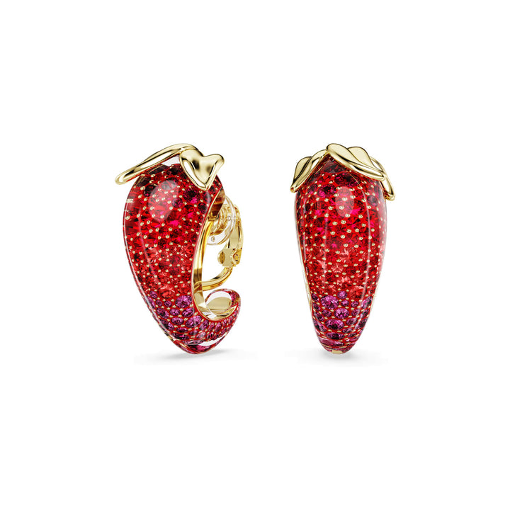Swarovski Idyllia Clip Earrings Red Gold tone plated - 5751416
