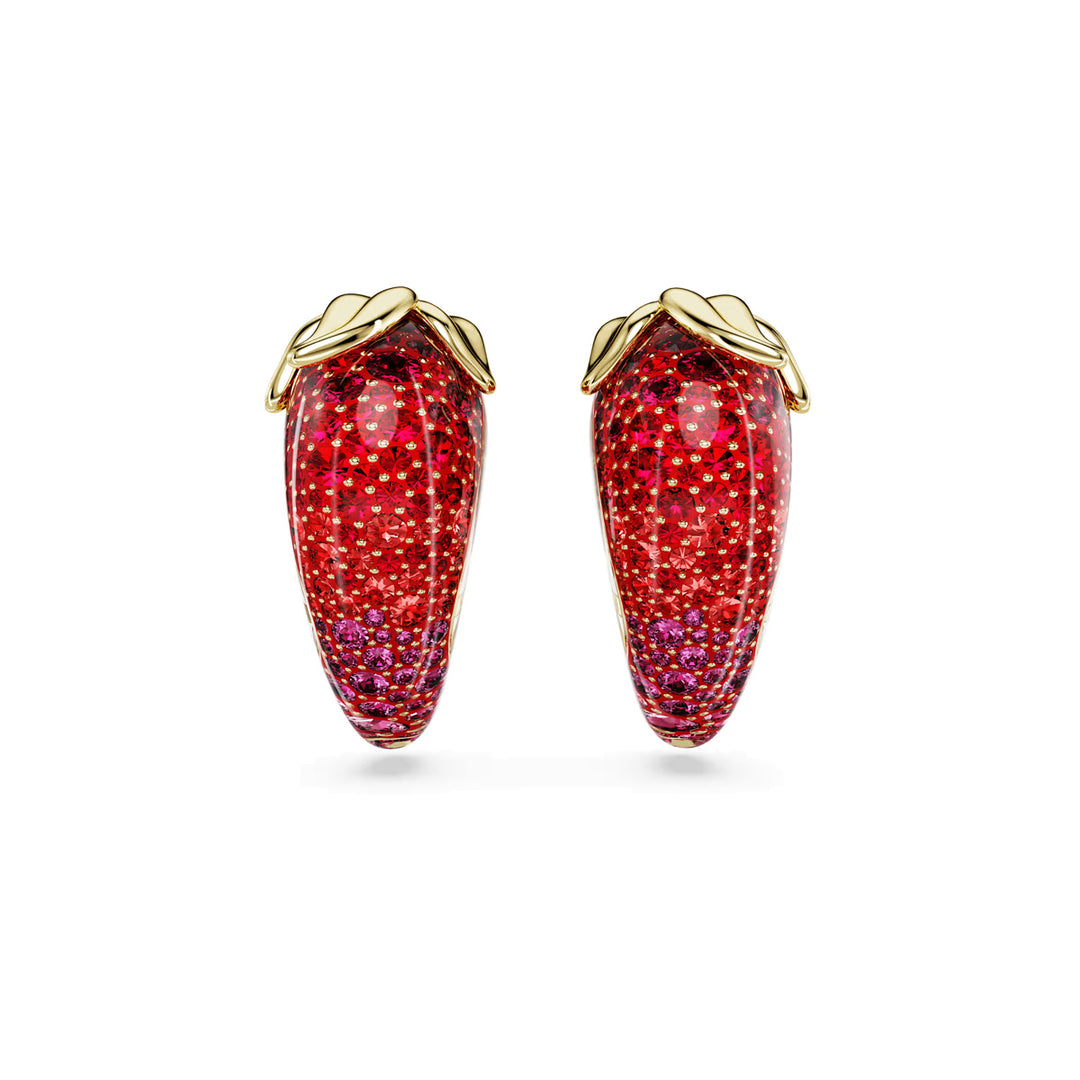 Swarovski Idyllia Clip Earrings Red Gold tone plated - 5751416