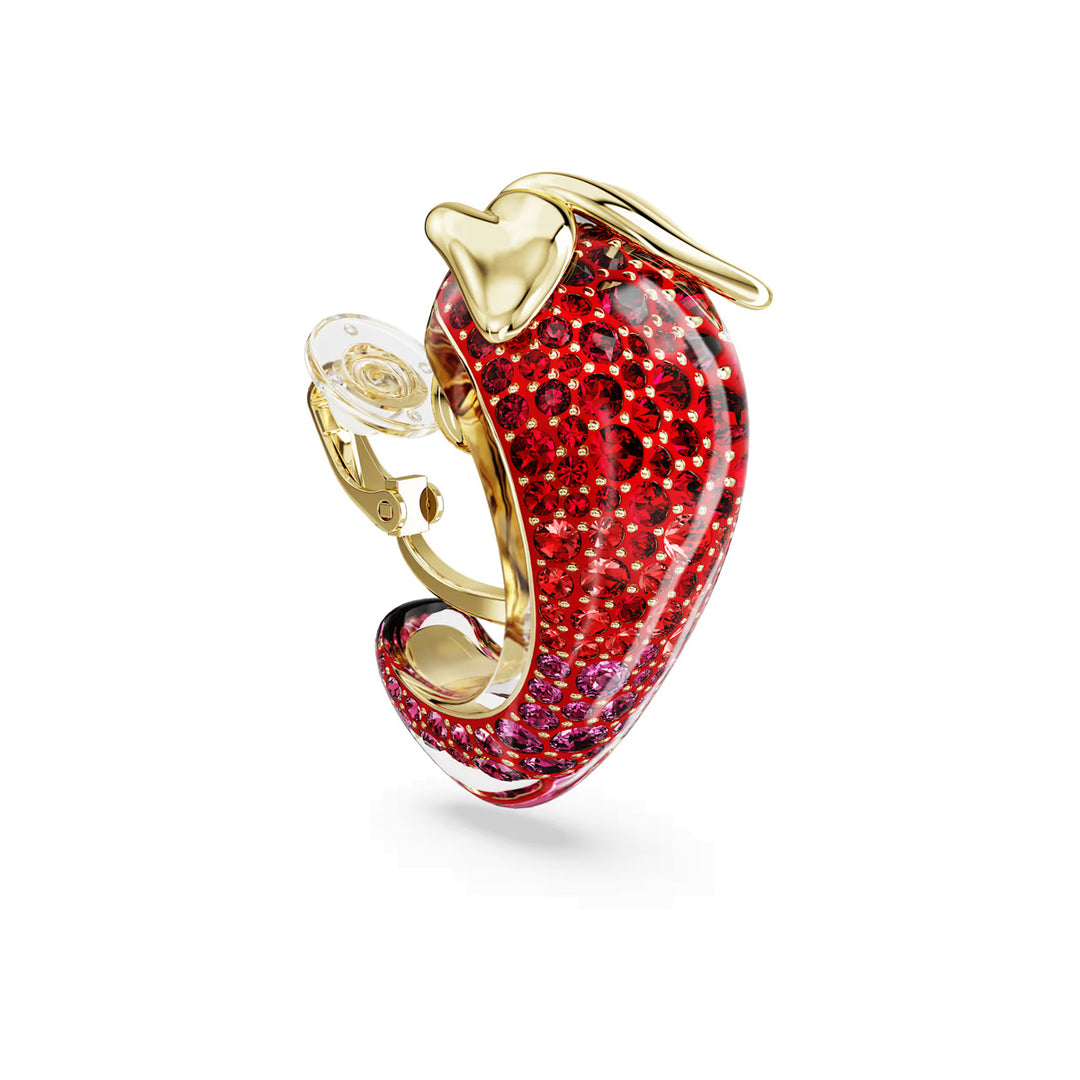 Swarovski Idyllia Clip Earrings Red Gold tone plated - 5751416