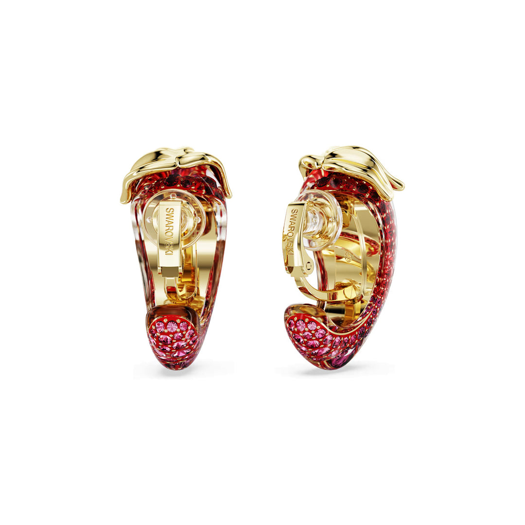 Swarovski Idyllia Clip Earrings Red Gold tone plated - 5751416