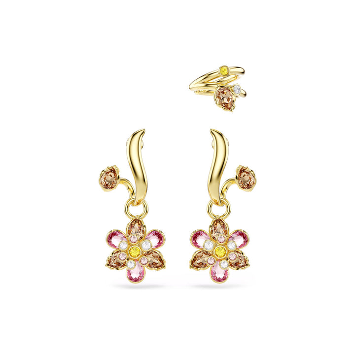 Swarovski Orecchini Idyllia Set Taglio misto Fiore Multicolore Placcato color oro - 5732386