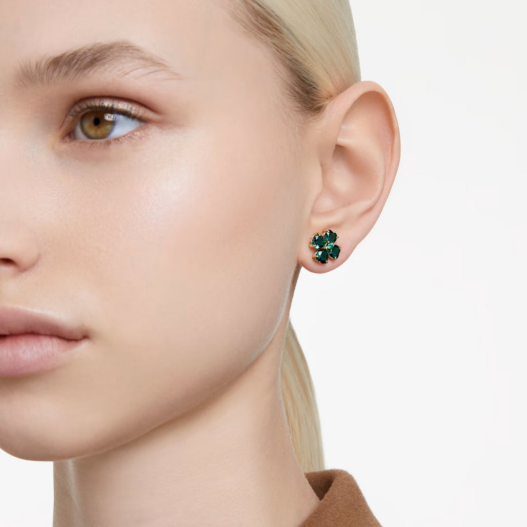 Swarovski Idyllia Ohrstecker Glücksklee Grün Goldlegierungsschicht - 5666236