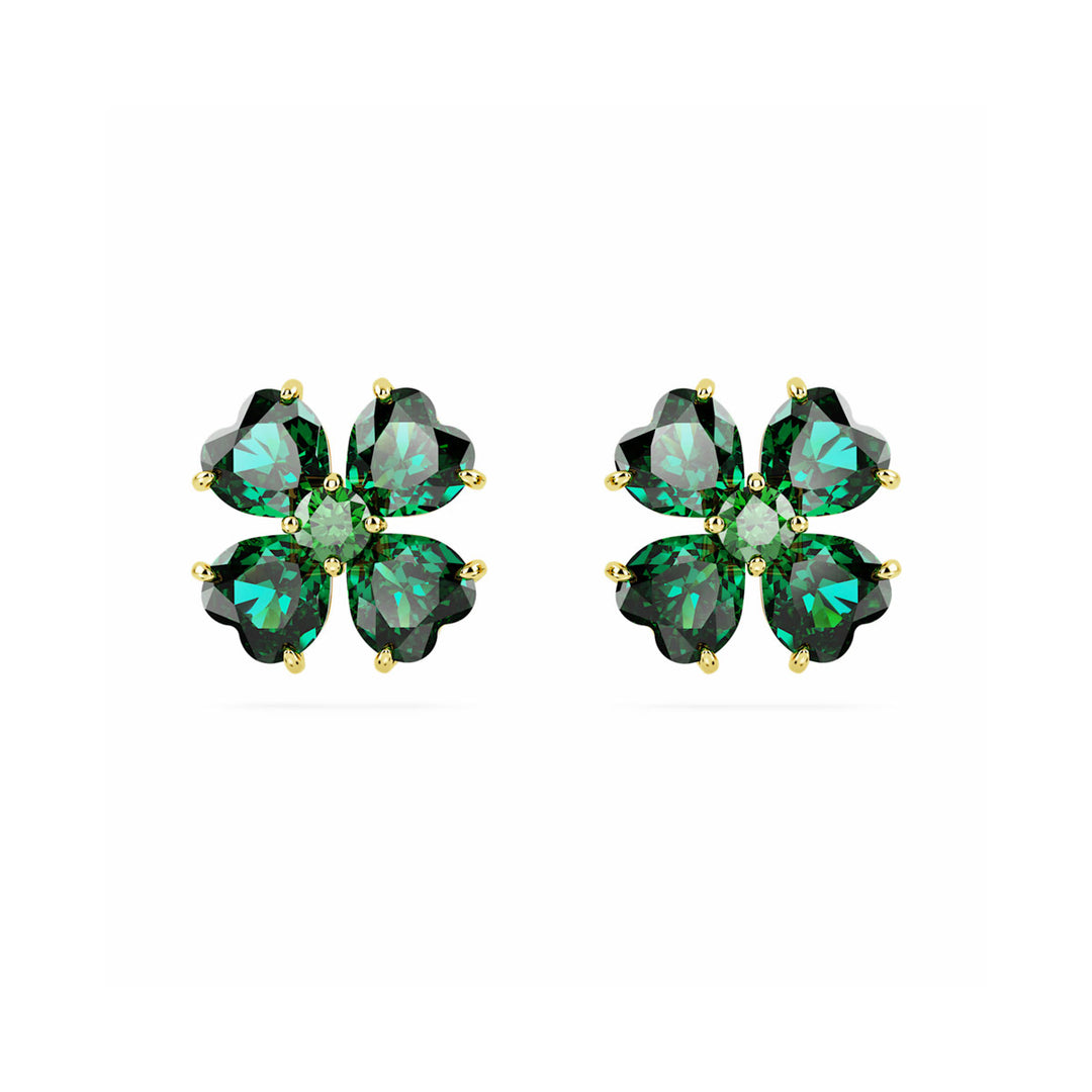 Swarovski Idyllia Ohrstecker Glücksklee Grün Gold - 5666236
