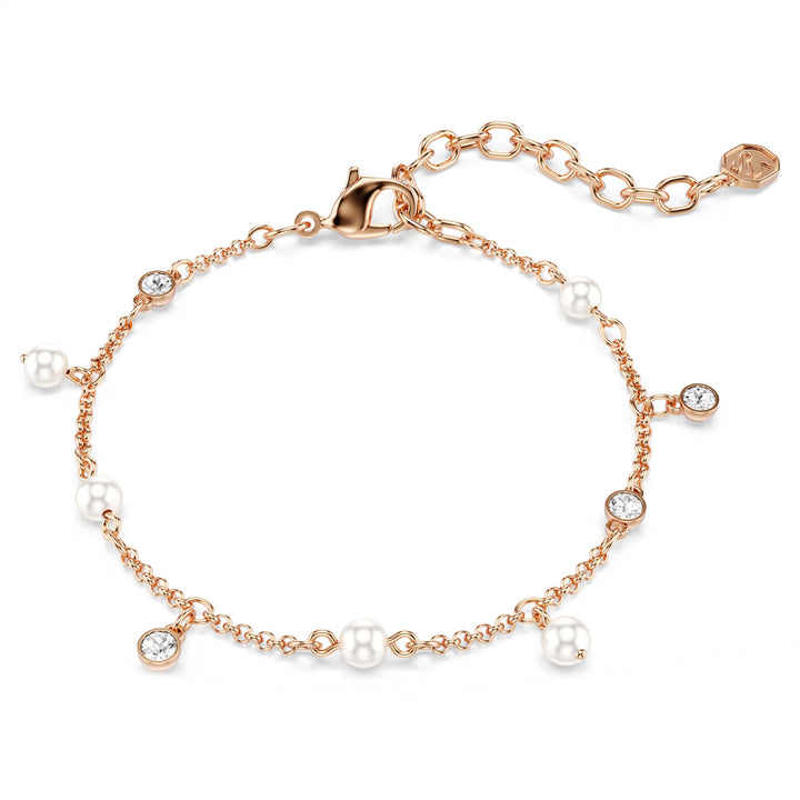 Swarovski Braccialetto Imber Crystal Pearl Taglio Round Bianco Finitura oro rosa 18K - 5754243