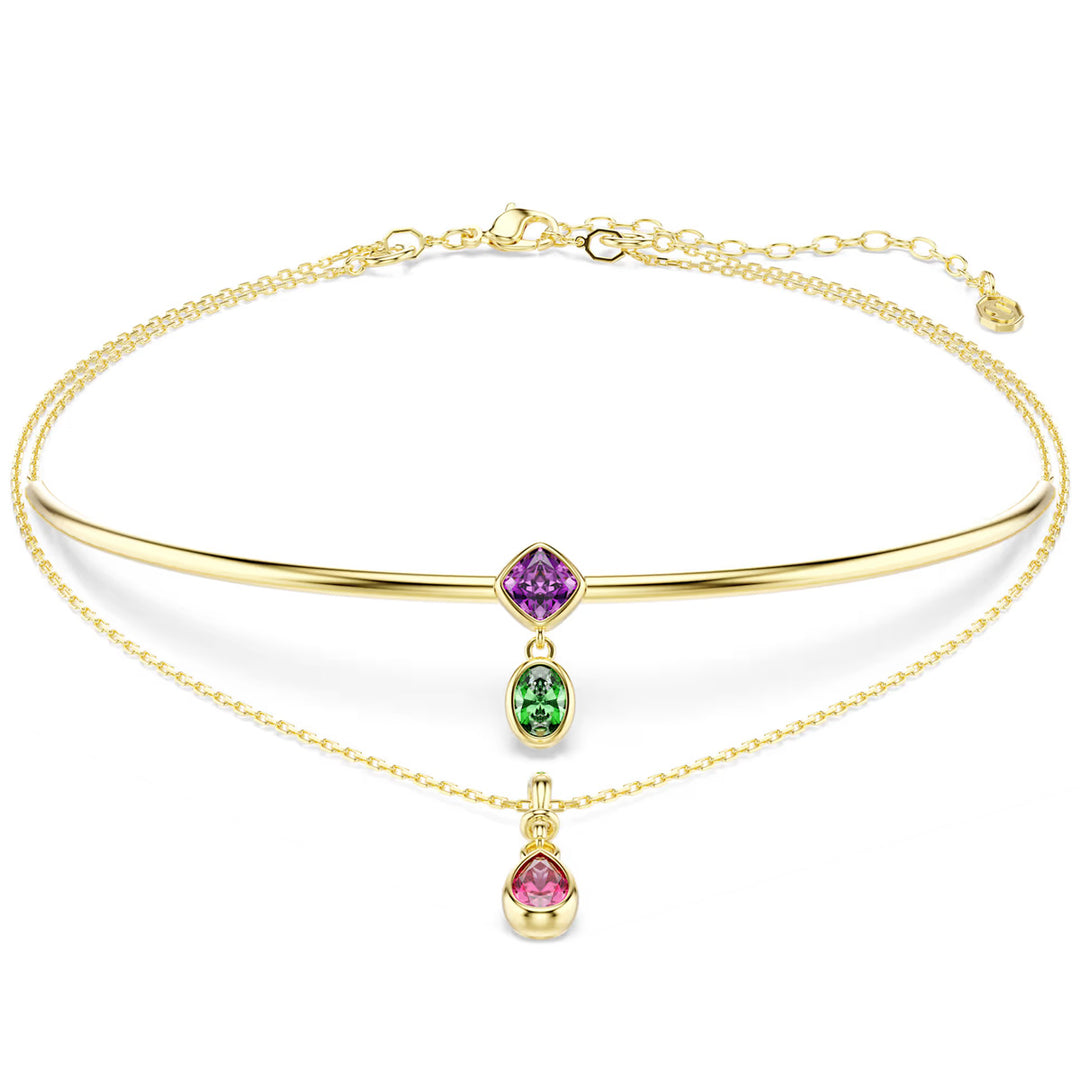 Swarovski Imber Halskette im Lagenlook Verschiedene Schliffe Mehrfarbig 18K goldbeschichtet - 5753273