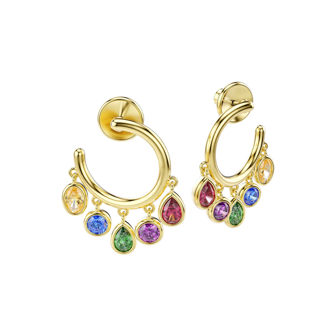 Swarovski Imber Kreolen Verschiedene Schliffe Mehrfarbig 18K goldbeschichtet - 5753263
