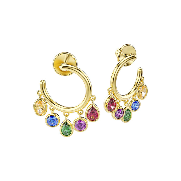 Swarovski Imber Kreolen Verschiedene Schliffe Mehrfarbig 18K goldbeschichtet - 5753263