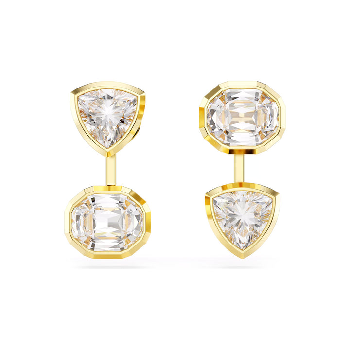 Swarovski Imber Earring Jackets Asymmetrical design Mixed cuts White Gold tone plated - 5705461