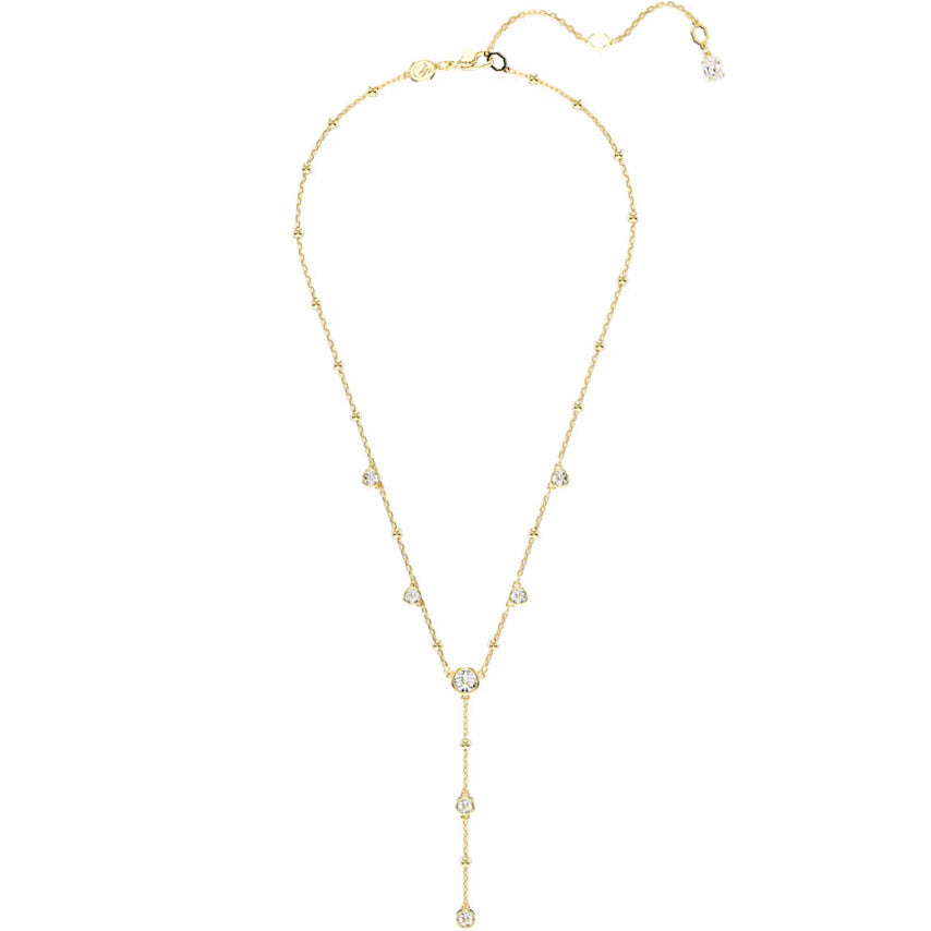 Swarovski Imber Y Halskette Rundschliff Weiss Goldlegierungsschicht - 5684510