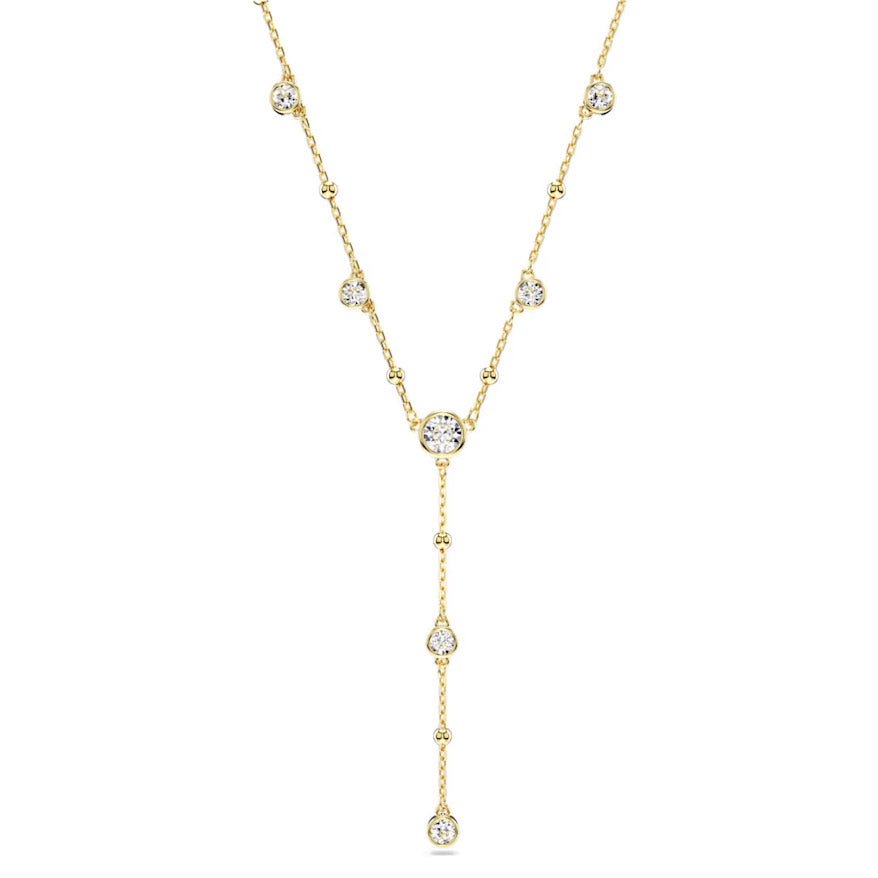 Swarovski Imber Y Halskette Rundschliff Weiss Goldlegierungsschicht - 5684510