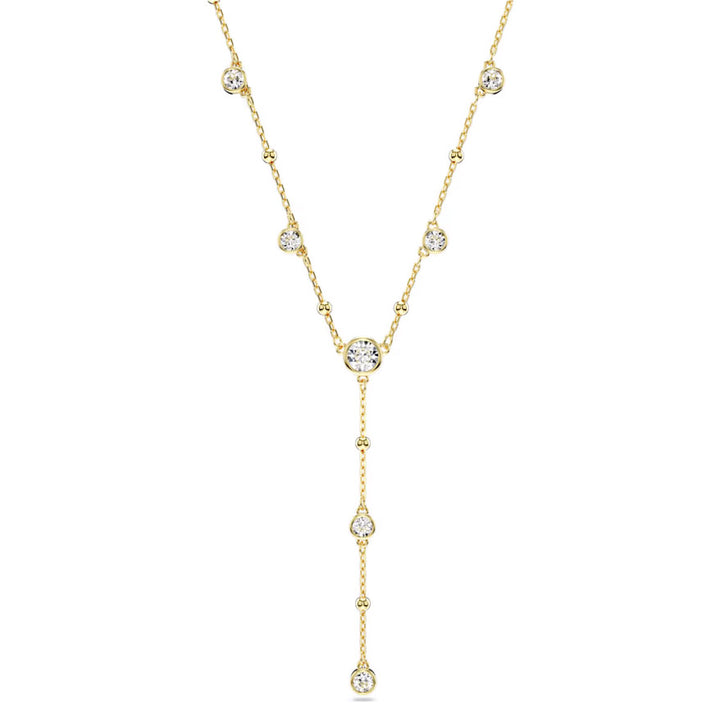 Swarovski Imber Y Halskette Rundschliff Weiss Goldlegierungsschicht - 5684510